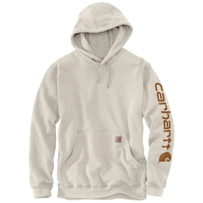 Carhartt K288-W03 loose fit midweight logo sleeve graphic hoodie in malt