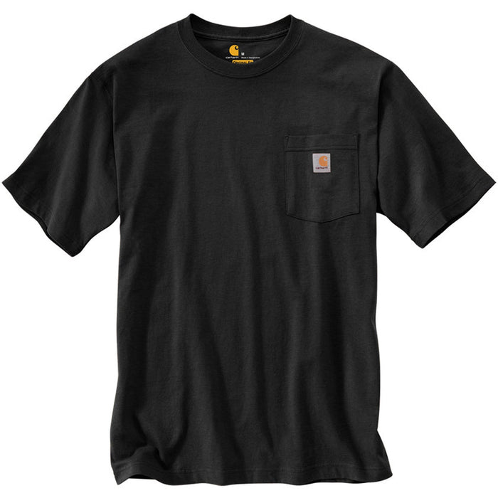 Carhartt K87 loose fit heavyweight pocket t-shirt in black, front view