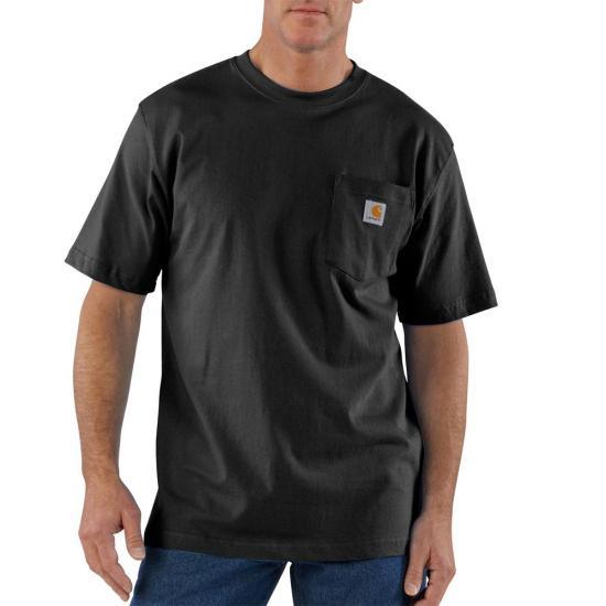 Carhartt K87 heavyweight short-sleeve pocket t-shirt in black, big and tall sizing