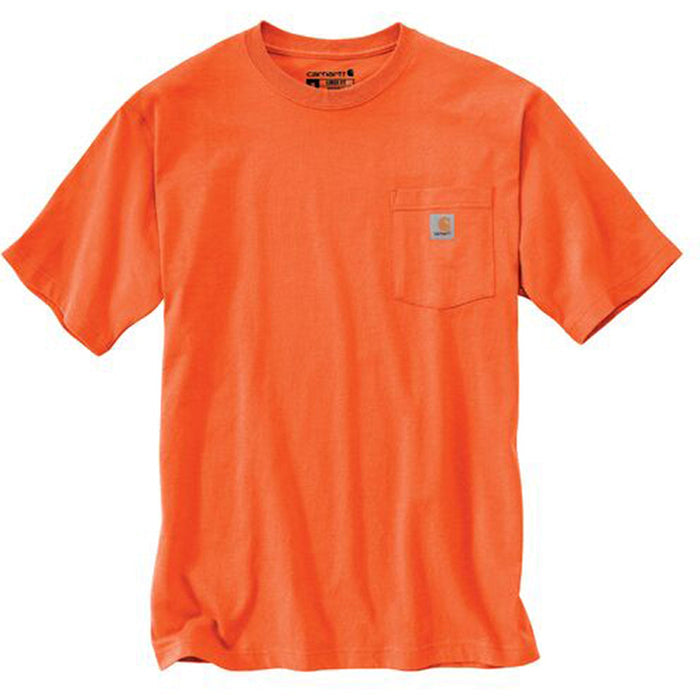 Carhartt K87 high visibility pocket t-shirt in bright orange, front view