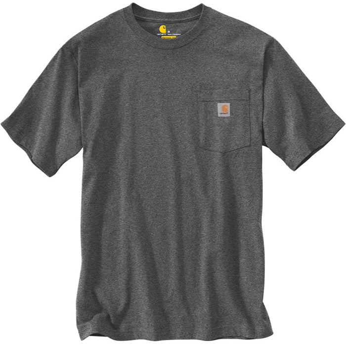 Carhartt K87 loose fit heavyweight pocket t-shirt in carbon heather, front view