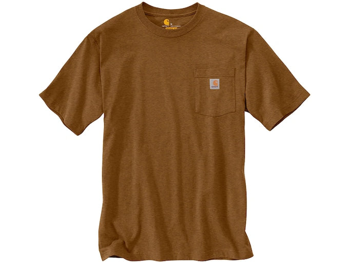 Carhartt K87 loose fit heavyweight short-sleeve pocket t-shirt in Carhartt brown, available in big and tall sizes
