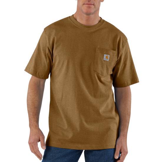 Carhartt K87 heavyweight short-sleeve pocket t-shirt in oiled walnut heather, alternate view