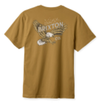 Brixton Keller short sleeve standard tee in dijon worn wash