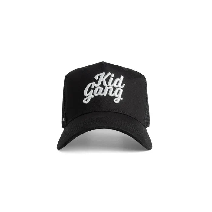 Dad Gang Kid Gang youth trucker hat in black
