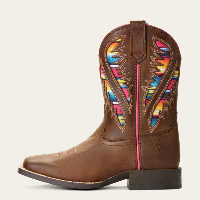 Side profile of the Ariat Kid's Quickdraw VentTEK western boot with ventilated construction
