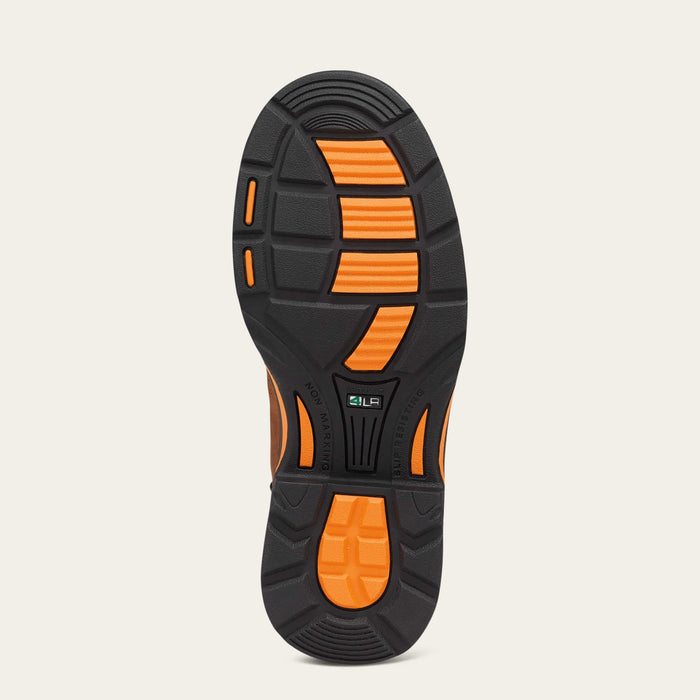 Sole view of the Ariat Kid's WorkHog pull-on boot showing the outsole tread pattern