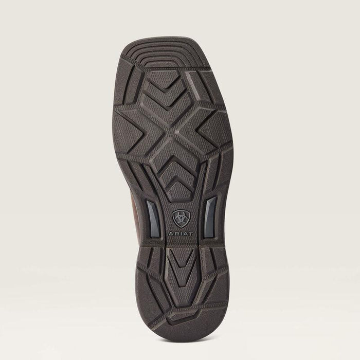 Sole view of the Ariat Kid's WorkHog XT Coil western boot showing the outsole tread