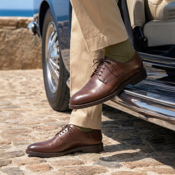 Knighton Leather Derby Shoes - Brown