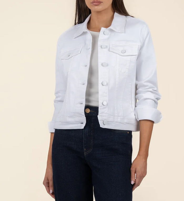 KUT FROM THE KLOTH HIGH RISE JULIA JACKET SEMI FIT-OPTIC WHITE