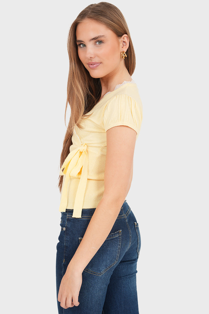 “Lace wrap” top yellow