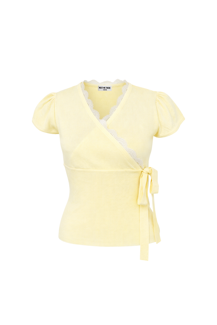 “Lace wrap” top yellow