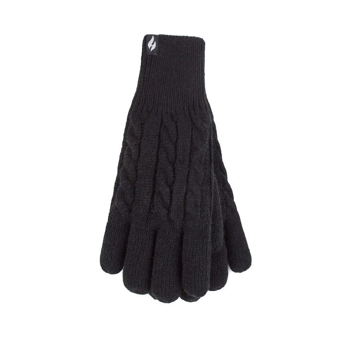 Pair of Ladies Heat Holders Willow Gloves arthritis gloves on a plain background, showing the open-finger design and stretchy fabric.