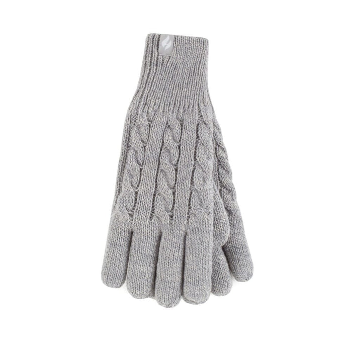 Pair of Ladies Heat Holders Willow Gloves arthritis gloves on a plain background, showing the open-finger design and stretchy fabric.