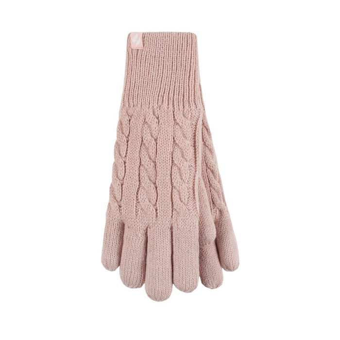 Pair of Ladies Heat Holders Willow Gloves arthritis gloves on a plain background, showing the open-finger design and stretchy fabric.