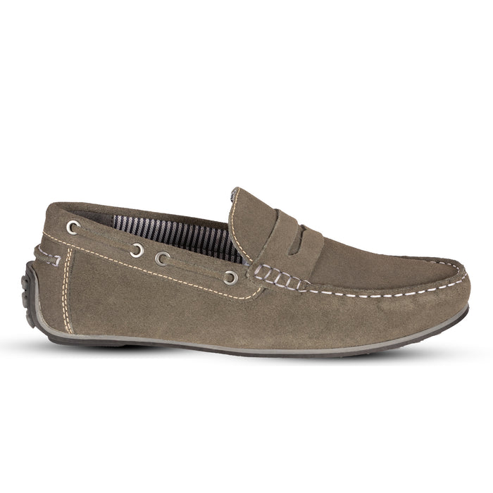 Lagonda Suede Leather Driving Loafers - Grey