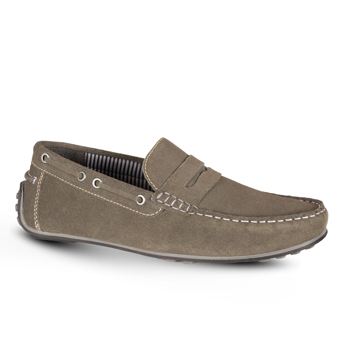 Lagonda Suede Leather Driving Loafers - Grey