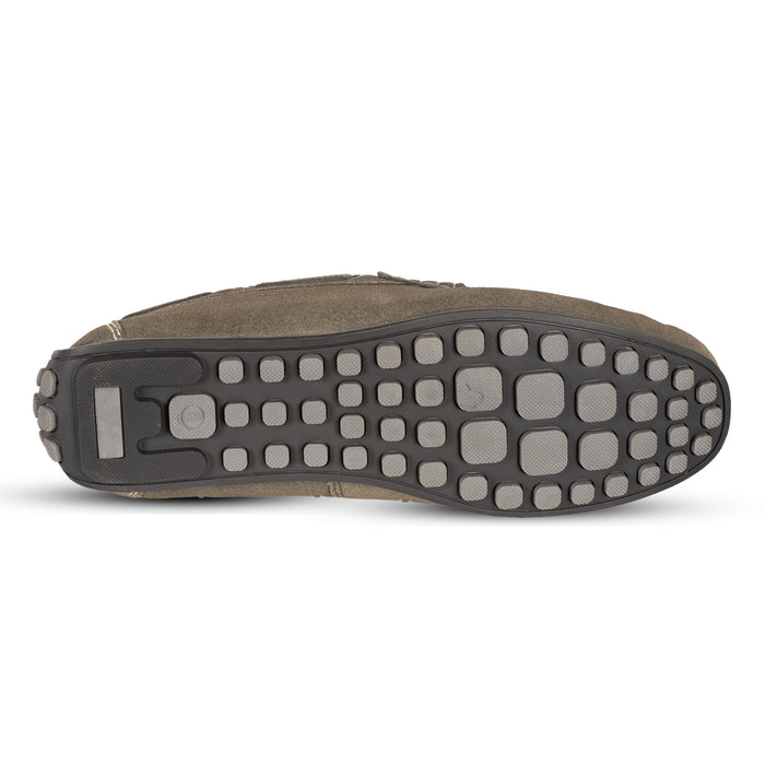 Lagonda Suede Leather Driving Loafers - Grey