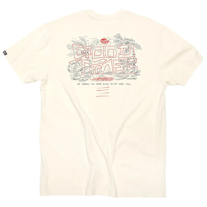 Fasthouse Lagoon short sleeve tee in natural, back view of the print