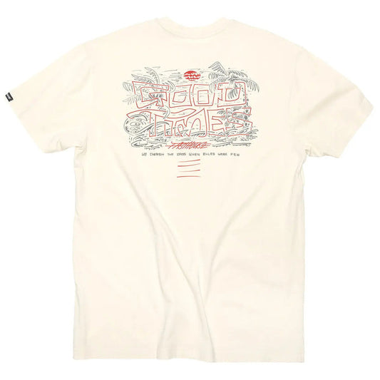 Fasthouse Lagoon short sleeve tee in natural, back view of the print
