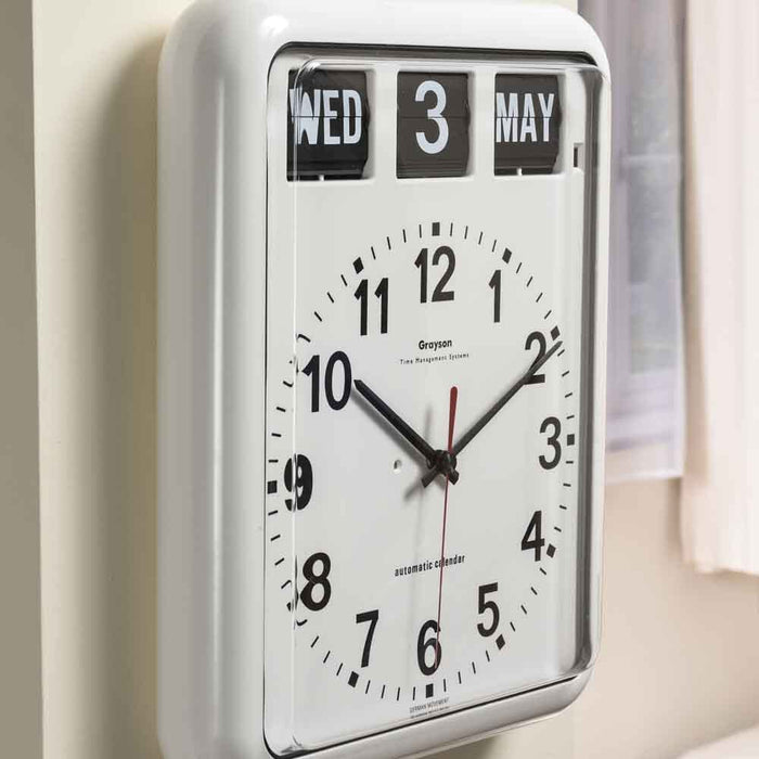 Close-up of a feature of Large Calendar Wall Clock.