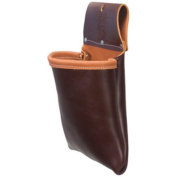 Right front view of the Occidental Leather Large Pro leather utility tool bag with pockets