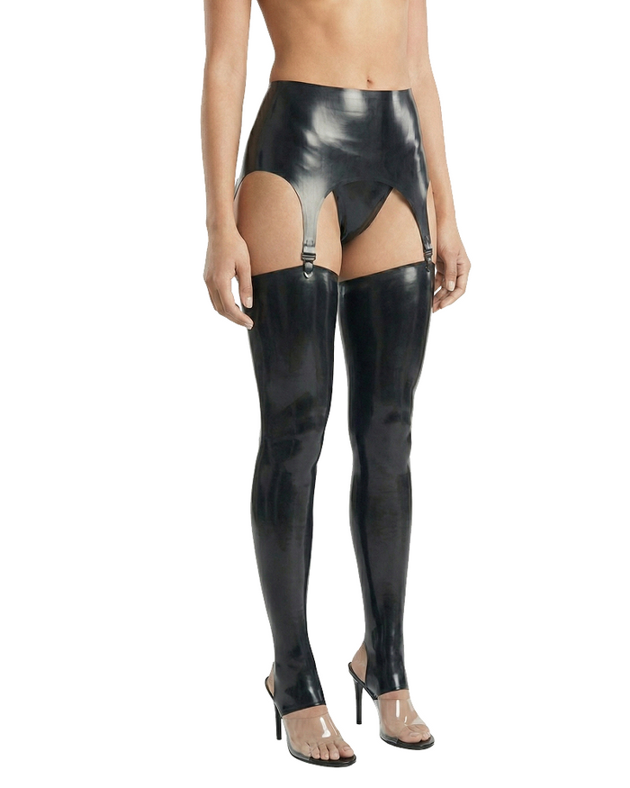 Latex Stirrup Thigh Highs