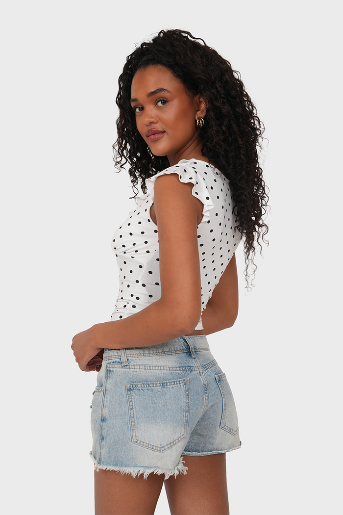 "Lauren” top white