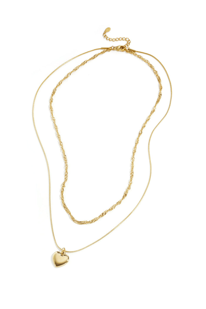 "Layered heart" necklace