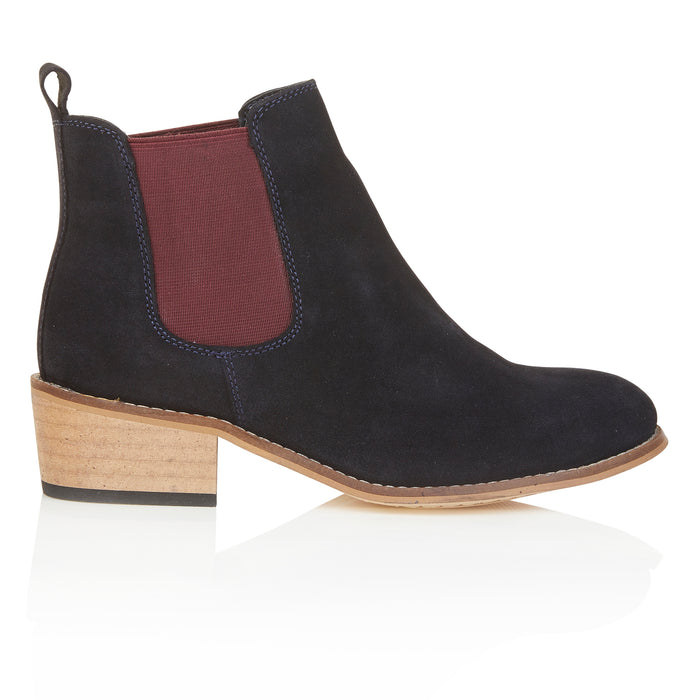 Layla Suede Leather Chelsea Boots - Purple