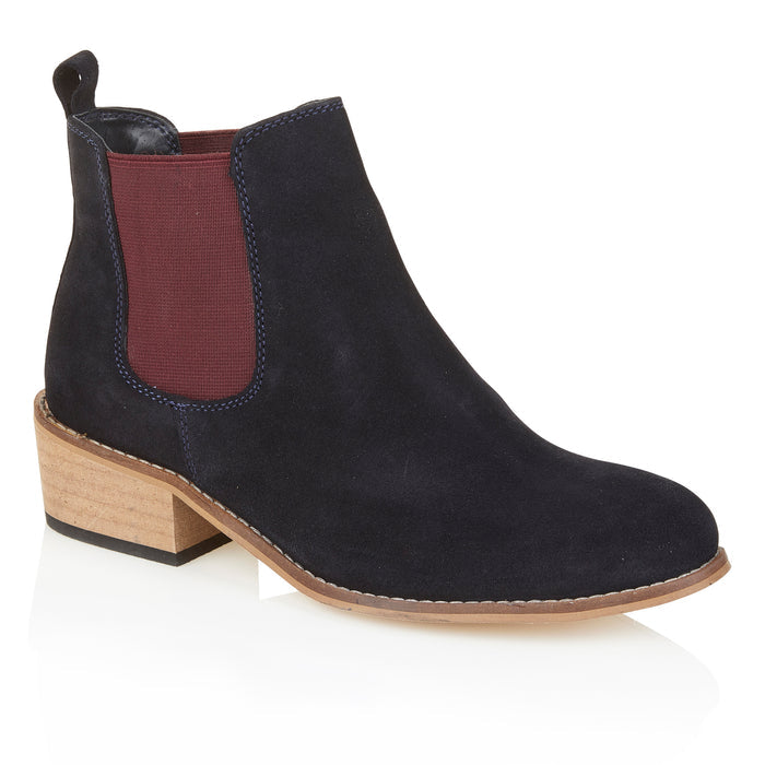 Layla Suede Leather Chelsea Boots - Purple