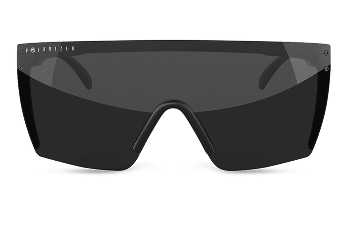 Front view of the Heat Wave Lazer Face polarized black Z87 safety sunglasses