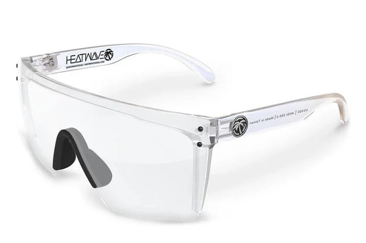 Side view of the Heat Wave Lazer Face Z87 safety glasses with clear impact resistant lens