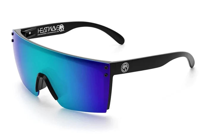 Angled view of the Heat Wave Lazer Face Galaxy Z87 safety sunglasses