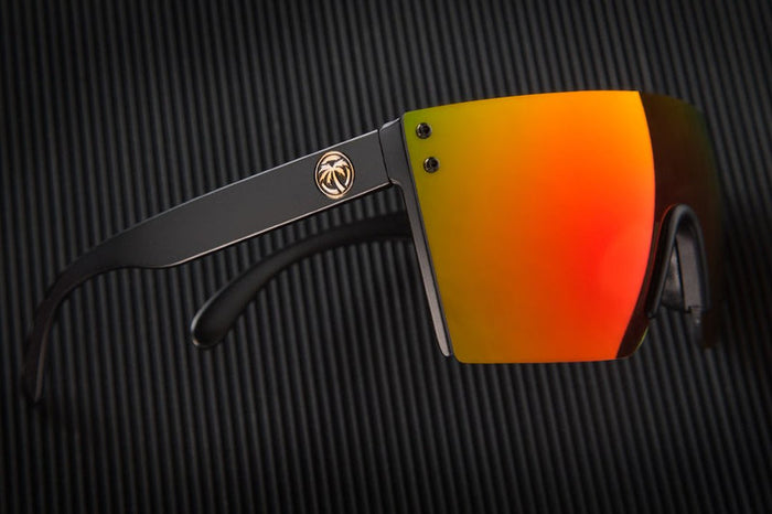Heat Wave Lazer Face Sunblast Z87 sunglasses, view of the mirrored lens