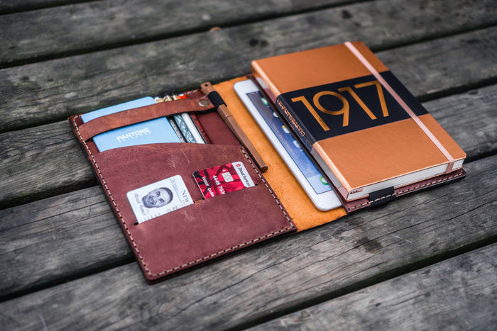 Leather Hobonichi Cousin A5 Planner Cover - Crazy Horse Tan