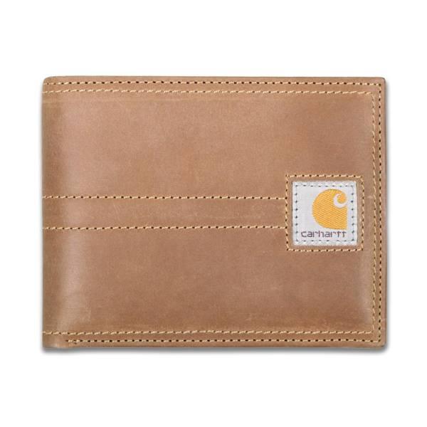 Carhartt Legacy passcase wallet in brown leather with removable ID window