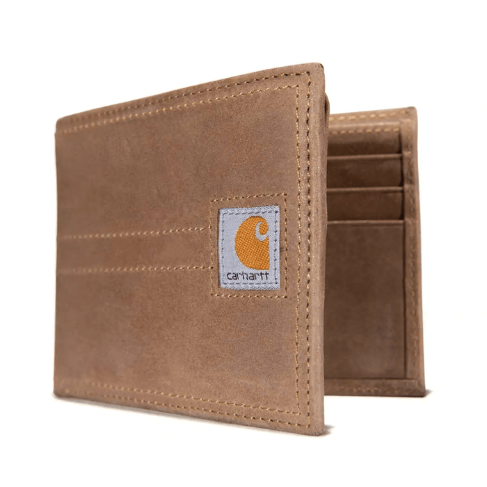 Carhartt Legacy passcase wallet in brown, additional view of the card slots