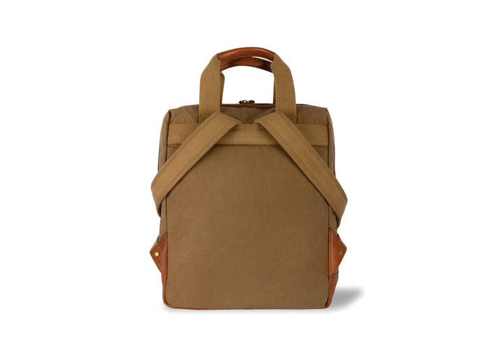 Lenzo Canvas Leather Backpacks - Tan