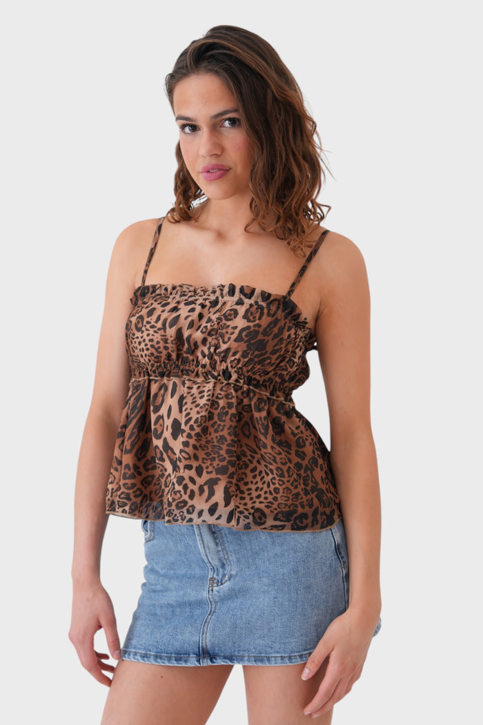 "Leopard" top brown