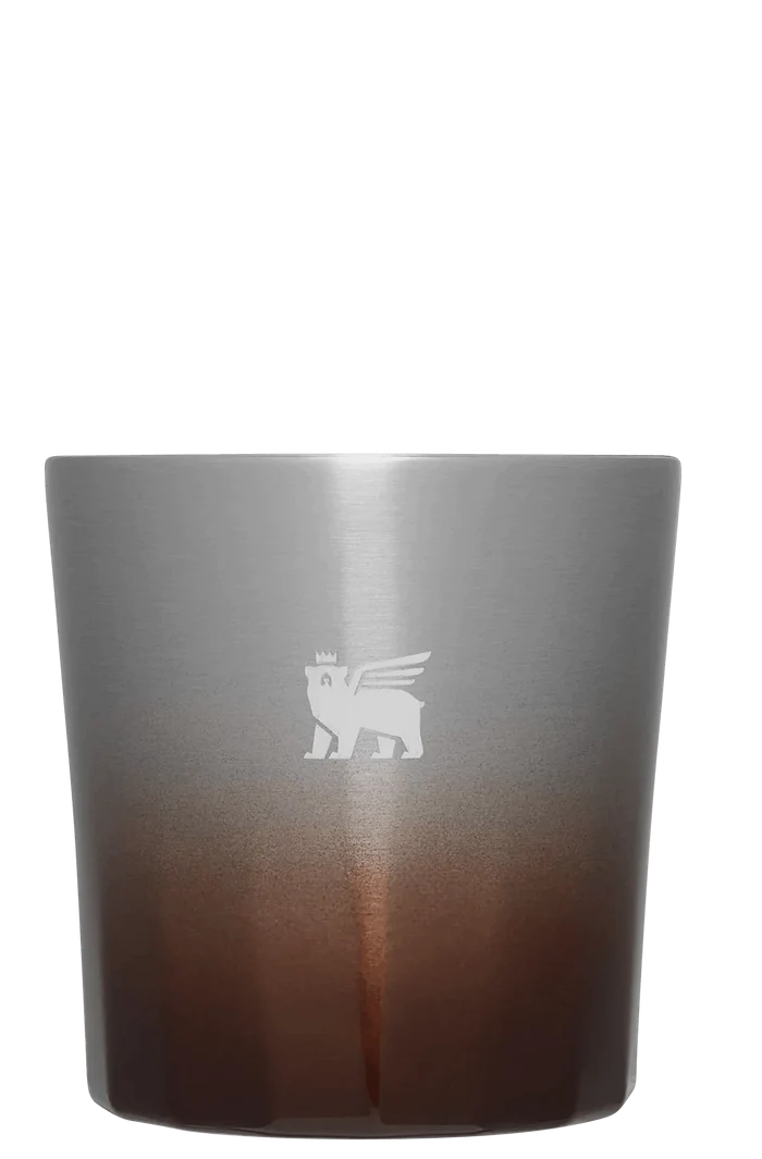 Stanley Lifted Spirits prismatic 6 ounce rocks glass in aged barrel haze