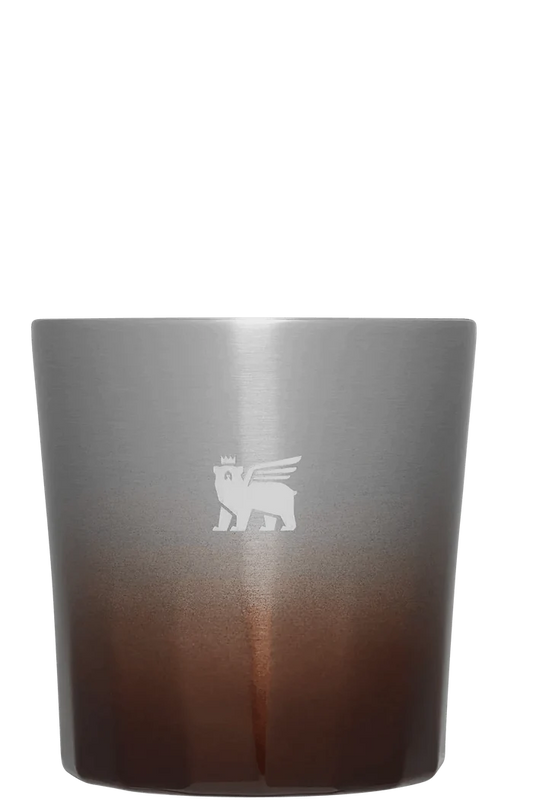 Stanley Lifted Spirits prismatic 6 ounce rocks glass in aged barrel haze