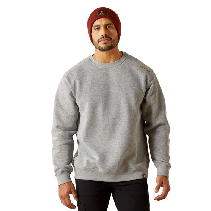 Ariat Work lightweight long sleeve sweatshirt in heather grey, front view