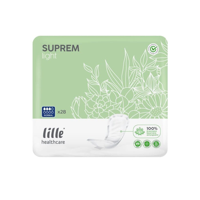 Image of Lille Suprem Light Shaped Incontinence Pads on a plain background.