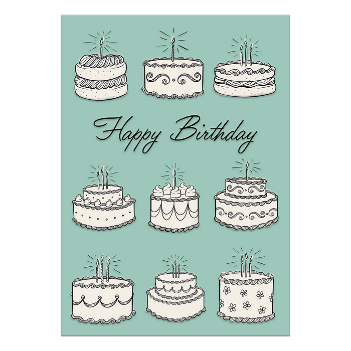 Linework Cakes Birthday Card