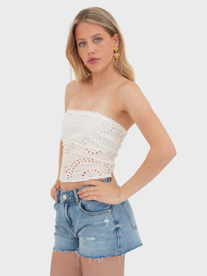 "Lisbon" top white