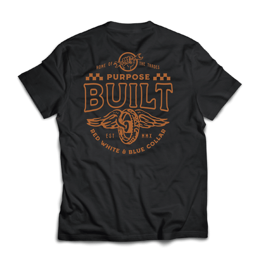 Purpose-Built Live Fast graphic tee in black, big and tall sizing