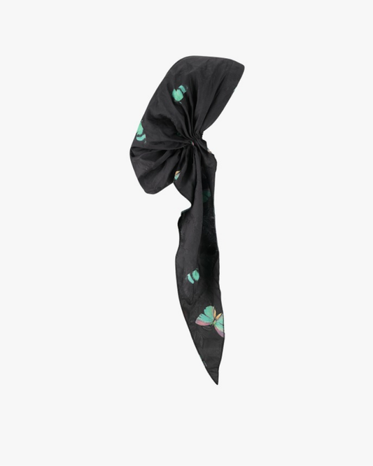 Lizi Headwear DST-C-26114 Night Flutter Silk Prints Adjustable Pre-Tied Bandanna with Velvet Grip Myselflingerie.com