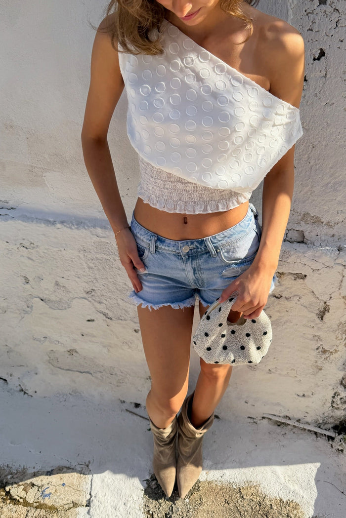 "Loïs” top white