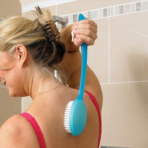 Alternative view of Long Handled Bath Brush, showing different angle or usage.